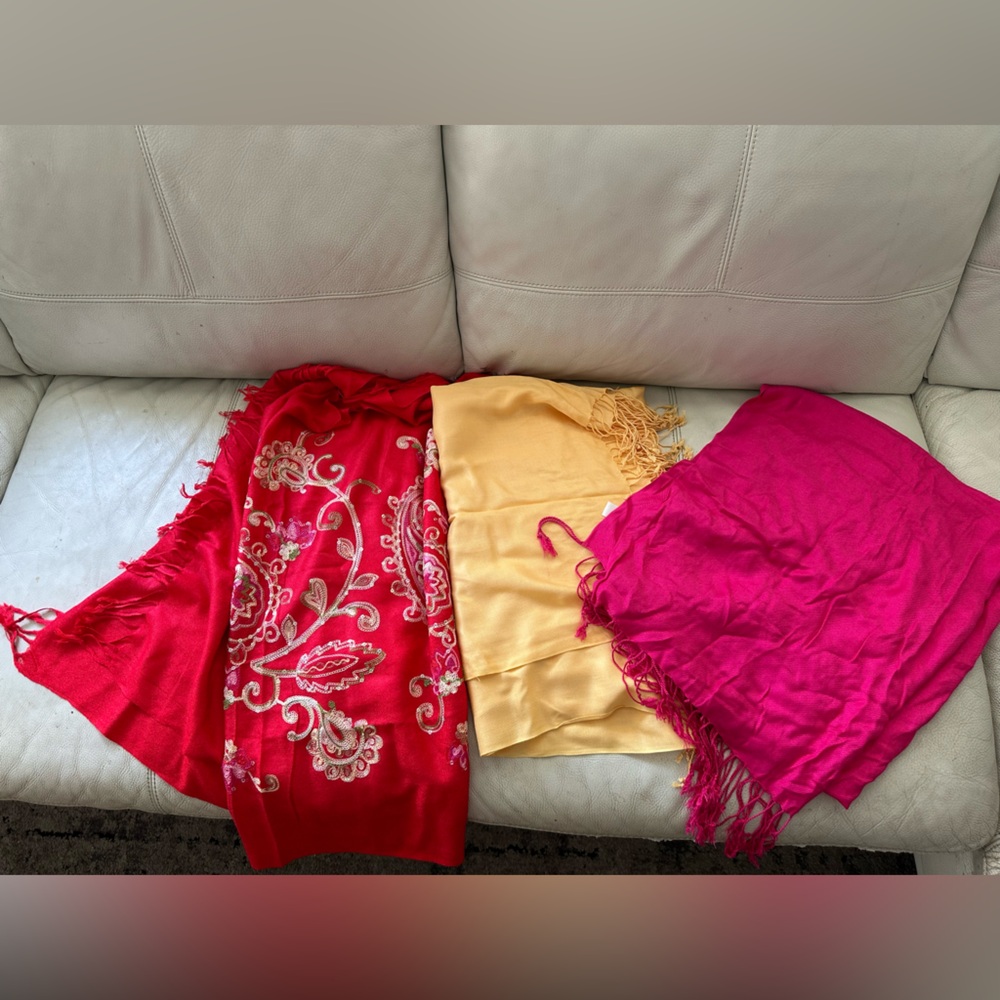Elegant Red, Yellow, and Pink Women's Skirt Set